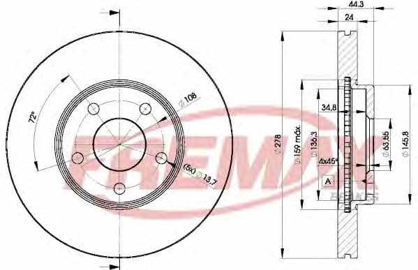 BD5980 Fremax Тормозной диск передний вентилируемый