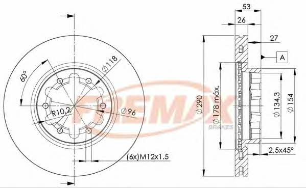 Fremax BD-6031 Диск гальмівний передній вентильований BD6031: Купити в Україні - Добра ціна на EXIST.UA!