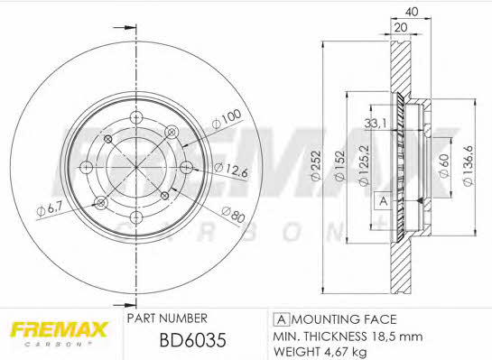 Fremax BD-6035 Диск гальмівний передній вентильований BD6035: Купити в Україні - Добра ціна на EXIST.UA!