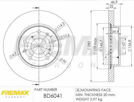 Fremax BD-6041 Диск гальмівний передній вентильований BD6041: Купити в Україні - Добра ціна на EXIST.UA!