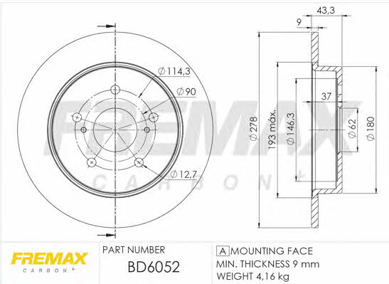 Fremax BD-6052 Диск гальмівний задній вентильований BD6052: Купити в Україні - Добра ціна на EXIST.UA!