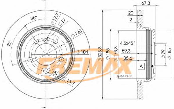 Fremax BD-6127 Диск гальмівний задній вентильований BD6127: Купити в Україні - Добра ціна на EXIST.UA!