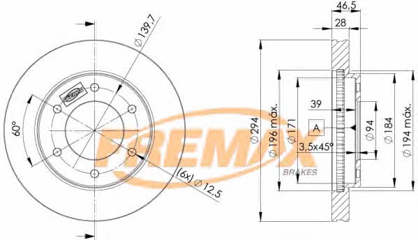 Fremax BD-7019 Диск гальмівний передній вентильований BD7019: Купити в Україні - Добра ціна на EXIST.UA!