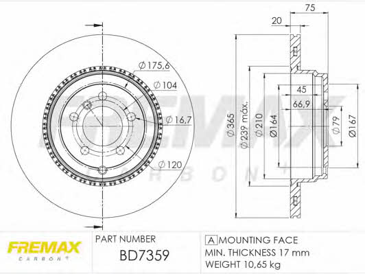 Fremax BD-7359 Диск гальмівний задній вентильований BD7359: Купити в Україні - Добра ціна на EXIST.UA!