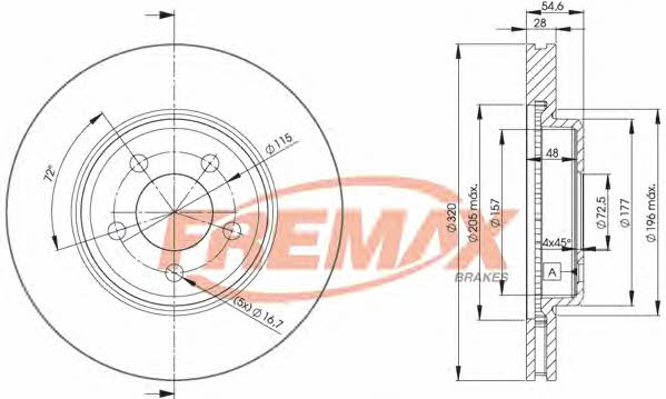 Fremax BD-9196 Диск гальмівний передній вентильований BD9196: Купити в Україні - Добра ціна на EXIST.UA!