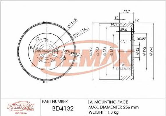 Fremax BD-4132 Барабан гальмівний задній BD4132: Приваблива ціна - Купити в Україні на EXIST.UA!