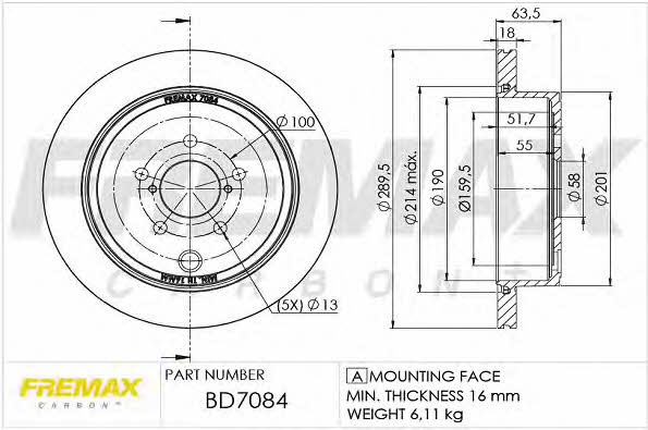 Fremax BD-7084 Диск гальмівний задній вентильований BD7084: Купити в Україні - Добра ціна на EXIST.UA!