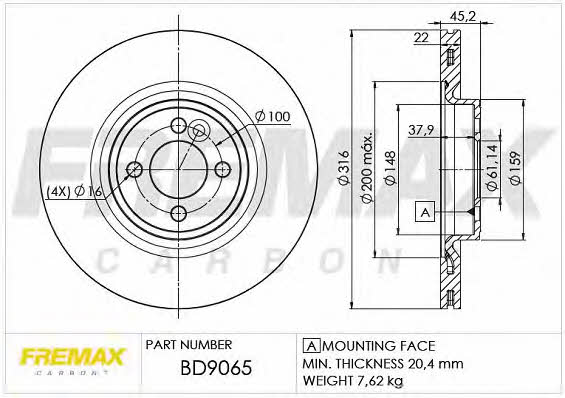 Fremax BD-9065 Диск гальмівний передній вентильований BD9065: Купити в Україні - Добра ціна на EXIST.UA!