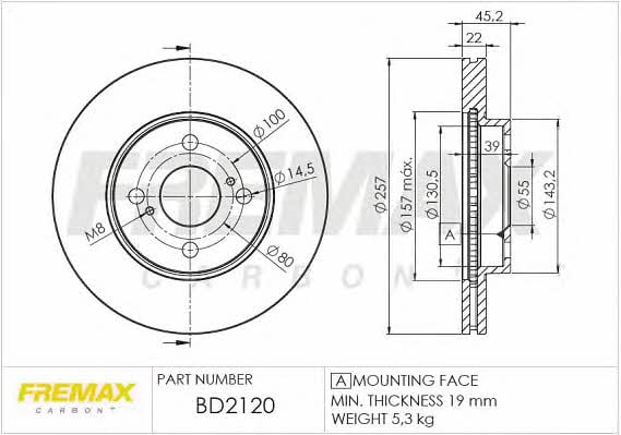 Fremax BD-2120 Диск гальмівний передній вентильований BD2120: Купити в Україні - Добра ціна на EXIST.UA!