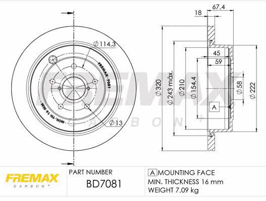 Fremax BD-7081 Диск гальмівний задній вентильований BD7081: Купити в Україні - Добра ціна на EXIST.UA!