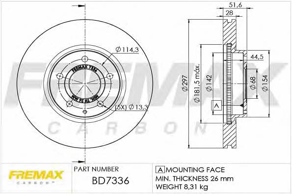 Fremax BD-7336 Диск гальмівний передній вентильований BD7336: Купити в Україні - Добра ціна на EXIST.UA!