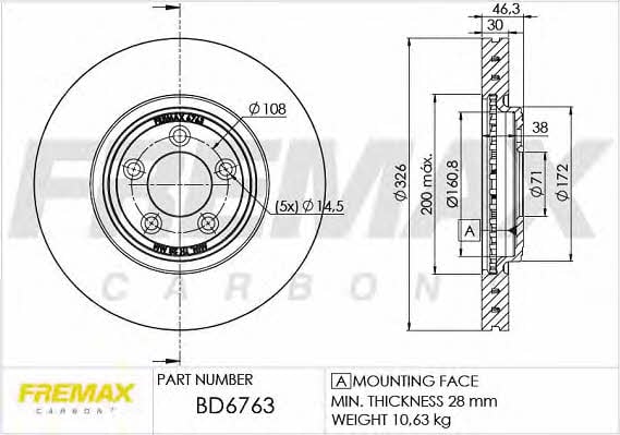 Fremax BD-6763 Диск гальмівний передній вентильований BD6763: Купити в Україні - Добра ціна на EXIST.UA!