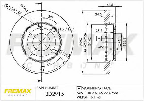 Fremax BD-2915 Диск гальмівний передній вентильований BD2915: Купити в Україні - Добра ціна на EXIST.UA!