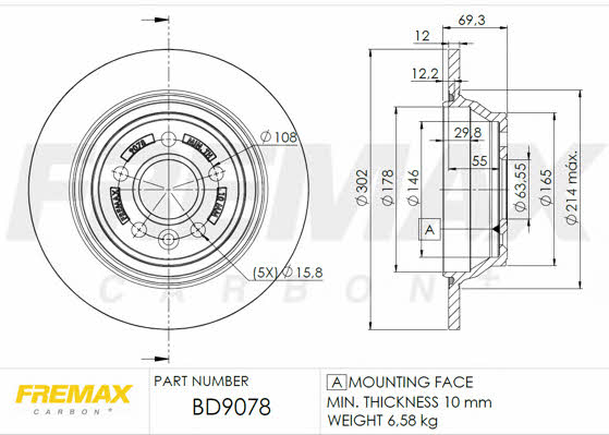 Fremax BD-9078 Диск гальмівний задній невентильований BD9078: Купити в Україні - Добра ціна на EXIST.UA!