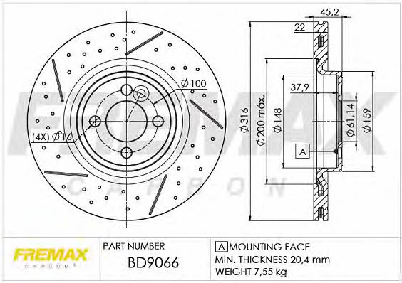 Fremax BD-9066 Диск гальмівний передній вентильований BD9066: Купити в Україні - Добра ціна на EXIST.UA!