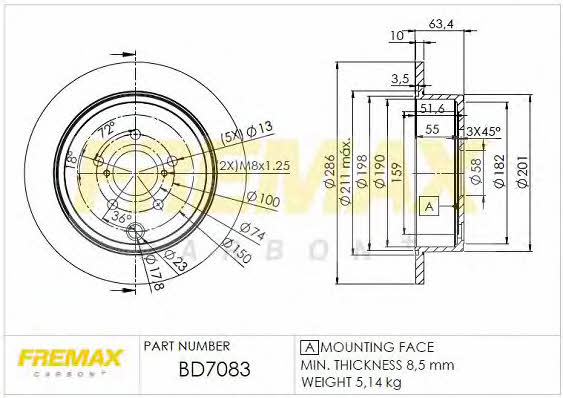 Fremax BD-7083 Диск гальмівний задній невентильований BD7083: Купити в Україні - Добра ціна на EXIST.UA!