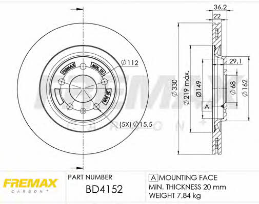 Fremax BD-4152 Диск гальмівний задній вентильований BD4152: Купити в Україні - Добра ціна на EXIST.UA!