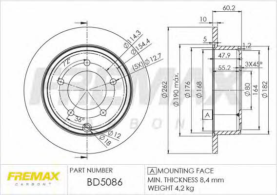 Fremax BD-5086 Диск гальмівний задній невентильований BD5086: Купити в Україні - Добра ціна на EXIST.UA!