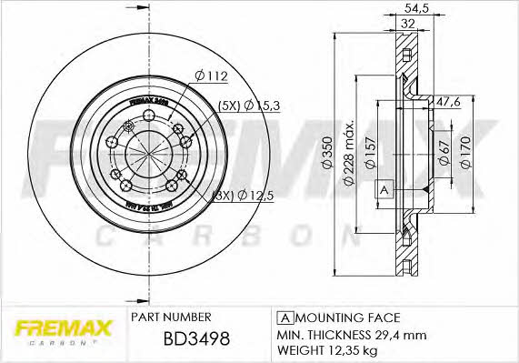 Fremax BD-3498 Диск гальмівний передній вентильований BD3498: Купити в Україні - Добра ціна на EXIST.UA!