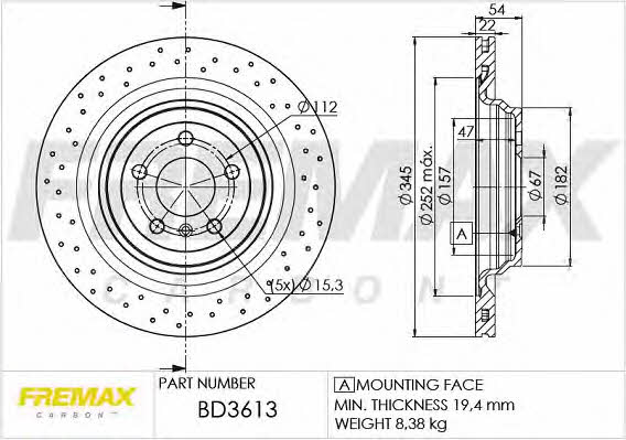 Fremax BD-3613 Диск гальмівний задній вентильований BD3613: Купити в Україні - Добра ціна на EXIST.UA!