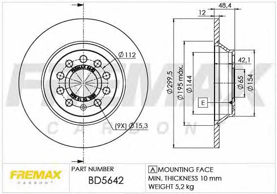 Fremax BD-5642 Диск гальмівний задній невентильований BD5642: Купити в Україні - Добра ціна на EXIST.UA!