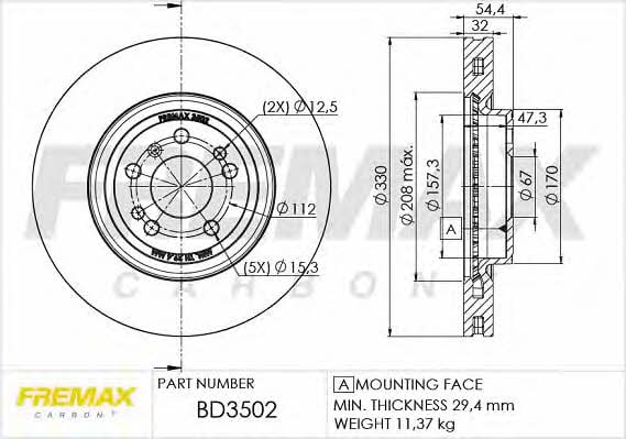 Fremax BD-3502 Диск гальмівний передній вентильований BD3502: Купити в Україні - Добра ціна на EXIST.UA!