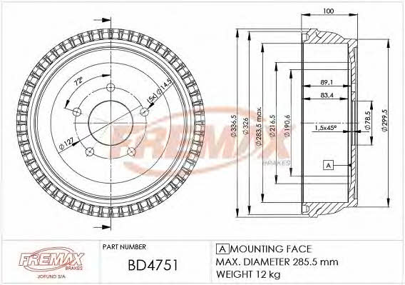 Fremax BD-4751 Барабан гальмівний задній BD4751: Купити в Україні - Добра ціна на EXIST.UA!