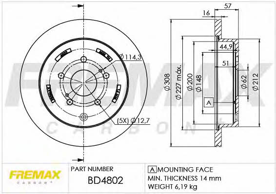 Fremax BD-4802 Диск гальмівний задній вентильований BD4802: Купити в Україні - Добра ціна на EXIST.UA!