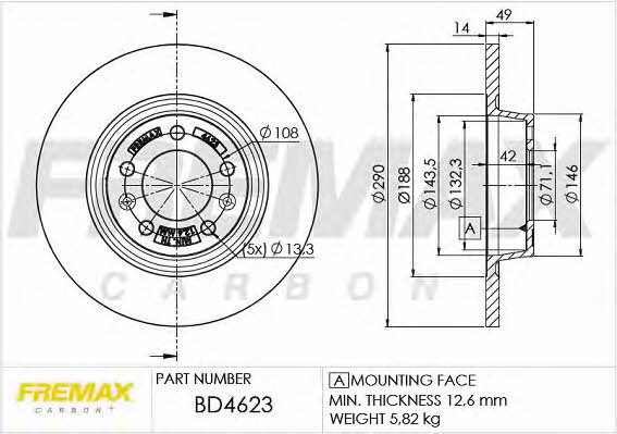 Fremax BD-4623 Диск гальмівний задній невентильований BD4623: Купити в Україні - Добра ціна на EXIST.UA!
