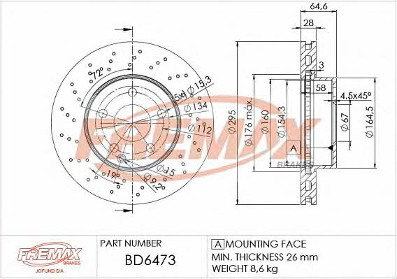 Fremax BD-6473 Диск гальмівний передній вентильований BD6473: Купити в Україні - Добра ціна на EXIST.UA!