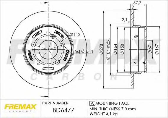 Fremax BD-6477 Диск гальмівний задній невентильований BD6477: Купити в Україні - Добра ціна на EXIST.UA!