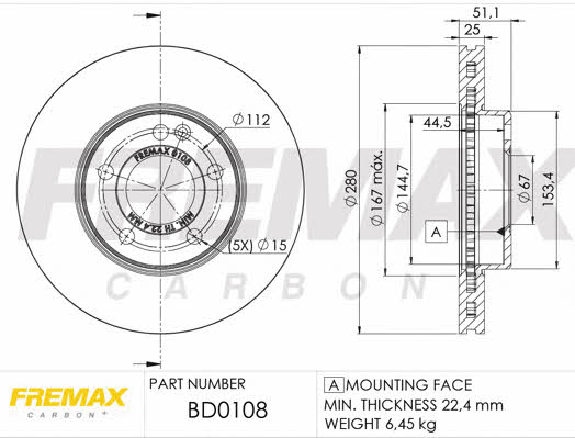 Fremax BD-0108 Диск гальмівний передній вентильований BD0108: Купити в Україні - Добра ціна на EXIST.UA!
