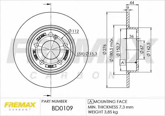 Fremax BD-0109 Диск гальмівний задній вентильований BD0109: Купити в Україні - Добра ціна на EXIST.UA!