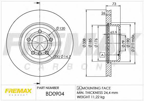 Fremax BD-0904 Диск гальмівний передній вентильований BD0904: Купити в Україні - Добра ціна на EXIST.UA!