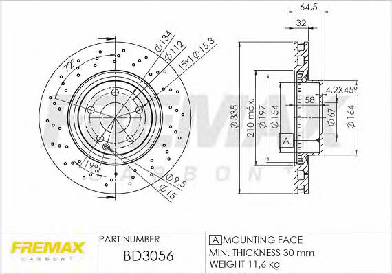 Fremax BD-3056 Диск гальмівний передній вентильований BD3056: Купити в Україні - Добра ціна на EXIST.UA!