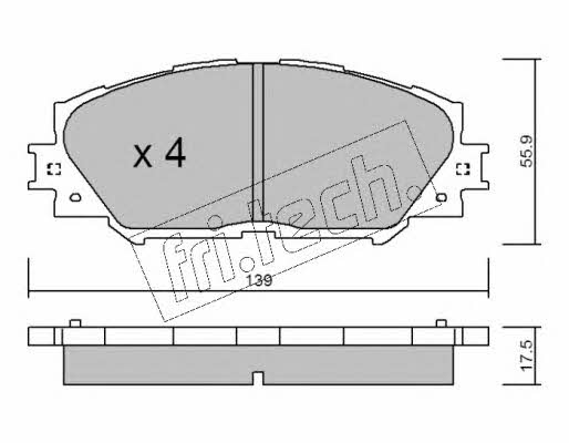 Fri.tech 763.0 Гальмівні колодки, комплект 7630: Купити в Україні - Добра ціна на EXIST.UA!