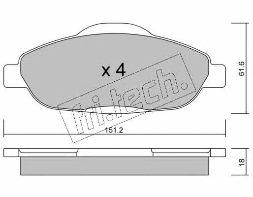 Fri.tech 820.0 Гальмівні колодки, комплект 8200: Купити в Україні - Добра ціна на EXIST.UA!