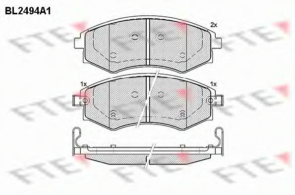 FTE BL2494A1 Гальмівні колодки, комплект BL2494A1: Купити в Україні - Добра ціна на EXIST.UA!