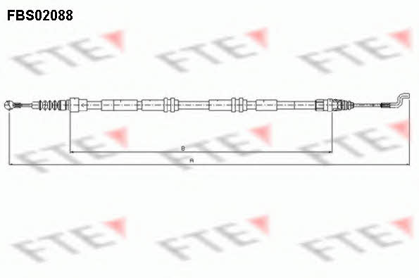 FTE FBS02088 Трос ручного гальма FBS02088: Приваблива ціна - Купити в Україні на EXIST.UA! FBS02088 FTE Трос ручного гальма