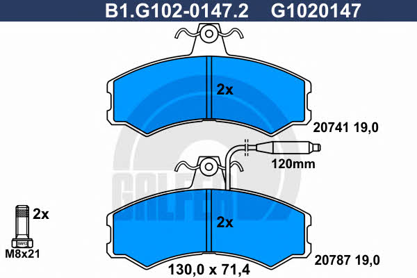 Galfer B1.G102-0147.2 Гальмівні колодки, комплект B1G10201472: Купити в Україні - Добра ціна на EXIST.UA!