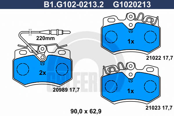 Galfer B1.G102-0213.2 Гальмівні колодки, комплект B1G10202132: Купити в Україні - Добра ціна на EXIST.UA!