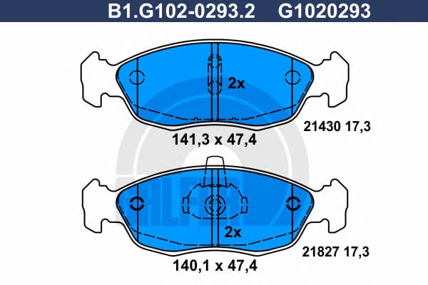 Galfer B1.G102-0293.2 Гальмівні колодки, комплект B1G10202932: Купити в Україні - Добра ціна на EXIST.UA!