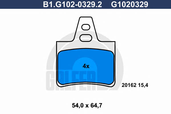 Galfer B1.G102-0329.2 Гальмівні колодки, комплект B1G10203292: Купити в Україні - Добра ціна на EXIST.UA!
