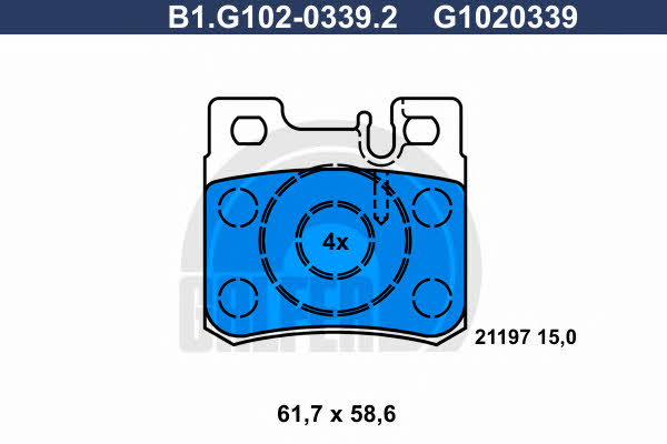 Galfer B1.G102-0339.2 Гальмівні колодки, комплект B1G10203392: Купити в Україні - Добра ціна на EXIST.UA!