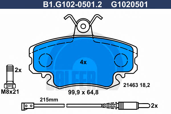 Galfer B1.G102-0501.2 Гальмівні колодки, комплект B1G10205012: Купити в Україні - Добра ціна на EXIST.UA!