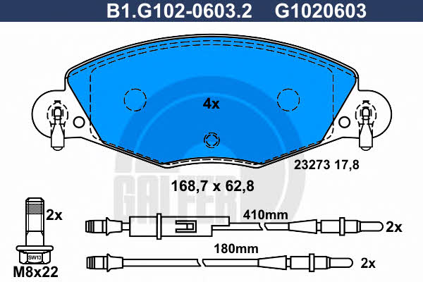 Galfer B1.G102-0603.2 Гальмівні колодки, комплект B1G10206032: Купити в Україні - Добра ціна на EXIST.UA!