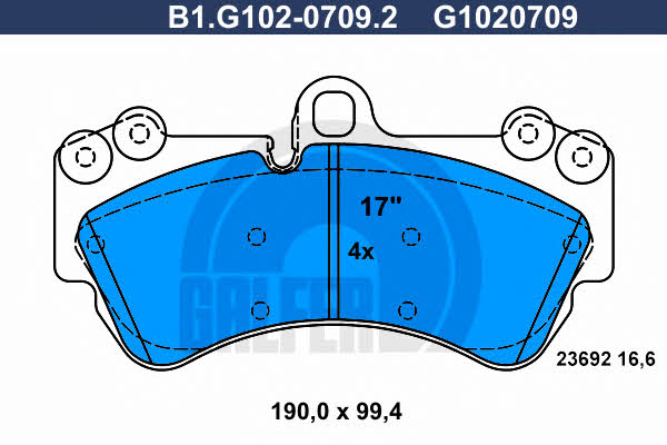 Galfer B1.G102-0709.2 Гальмівні колодки, комплект B1G10207092: Купити в Україні - Добра ціна на EXIST.UA!