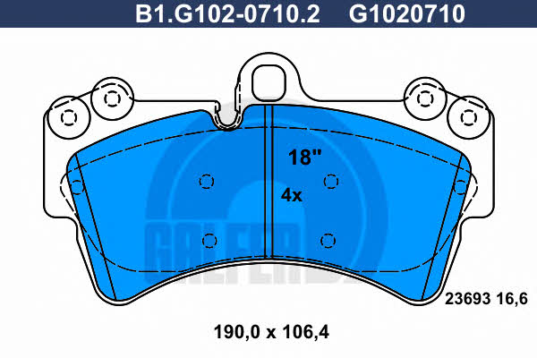 Galfer B1.G102-0710.2 Гальмівні колодки, комплект B1G10207102: Купити в Україні - Добра ціна на EXIST.UA!