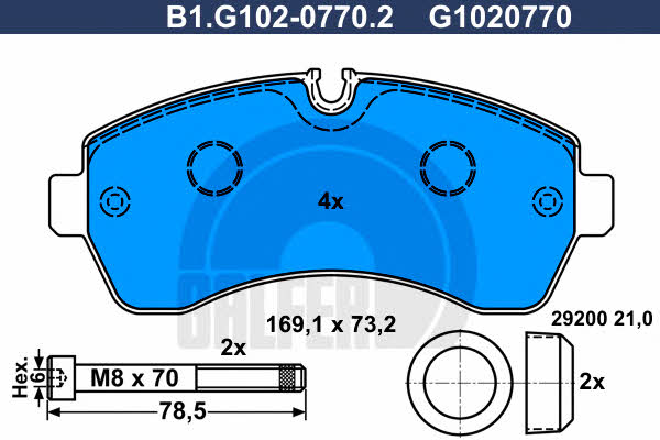 Galfer B1.G102-0770.2 Гальмівні колодки, комплект B1G10207702: Купити в Україні - Добра ціна на EXIST.UA!