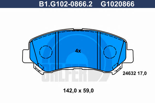Galfer B1.G102-0866.2 Гальмівні колодки, комплект B1G10208662: Купити в Україні - Добра ціна на EXIST.UA!